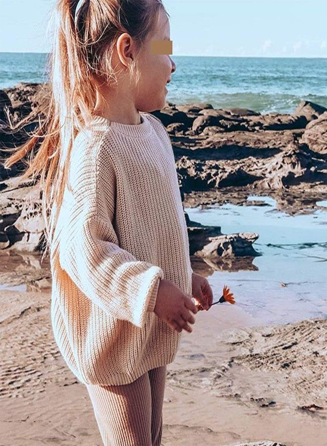 MERSARIPHY Toddler Baby Girls Knitted Sweater Fall Winter Warm Pullover Tops for Kids Boy Girl Outfits Clothes (18-24 Months, Beige New) - Image 2