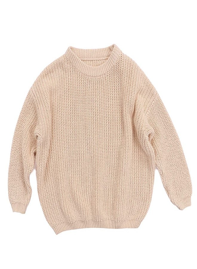 MERSARIPHY Toddler Baby Girls Knitted Sweater Fall Winter Warm Pullover Tops for Kids Boy Girl Outfits Clothes (18-24 Months, Beige New) - Image 1