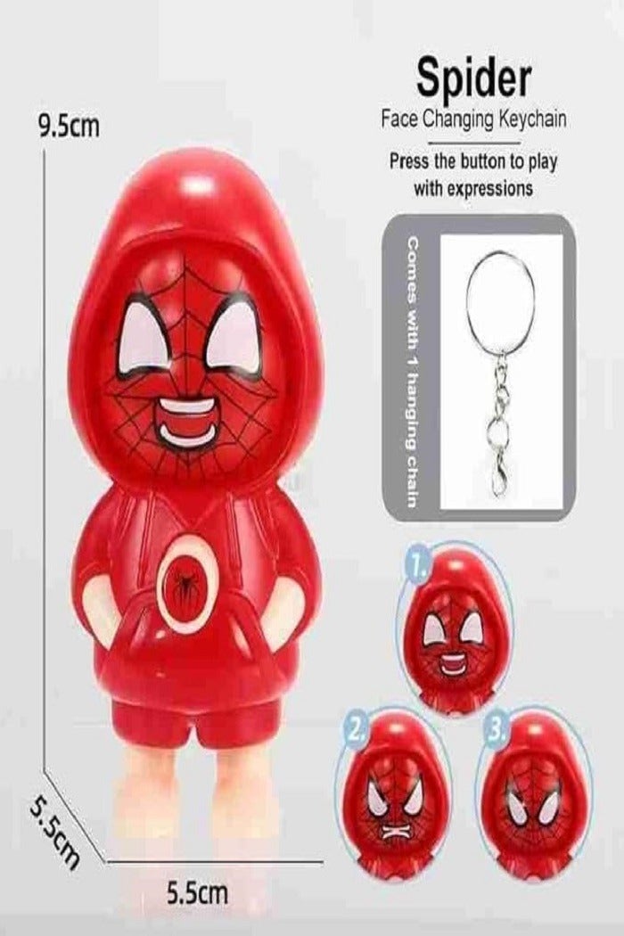 SPIDERMAN Spider-Man Keychain, Fidget Key Chains, Face Changing , Cute Cartoon Figure with Three Expressions, Cute ,Kids - Image 2