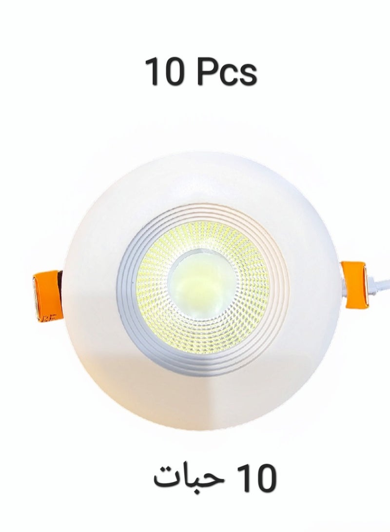 تيك لايت كشاف كوب ليد 7 وات ثلاث إضاءات (سبوت لايت) فتحة سقف جودة ممتاوة  (7سم) مجموع 10حبات - Image 1