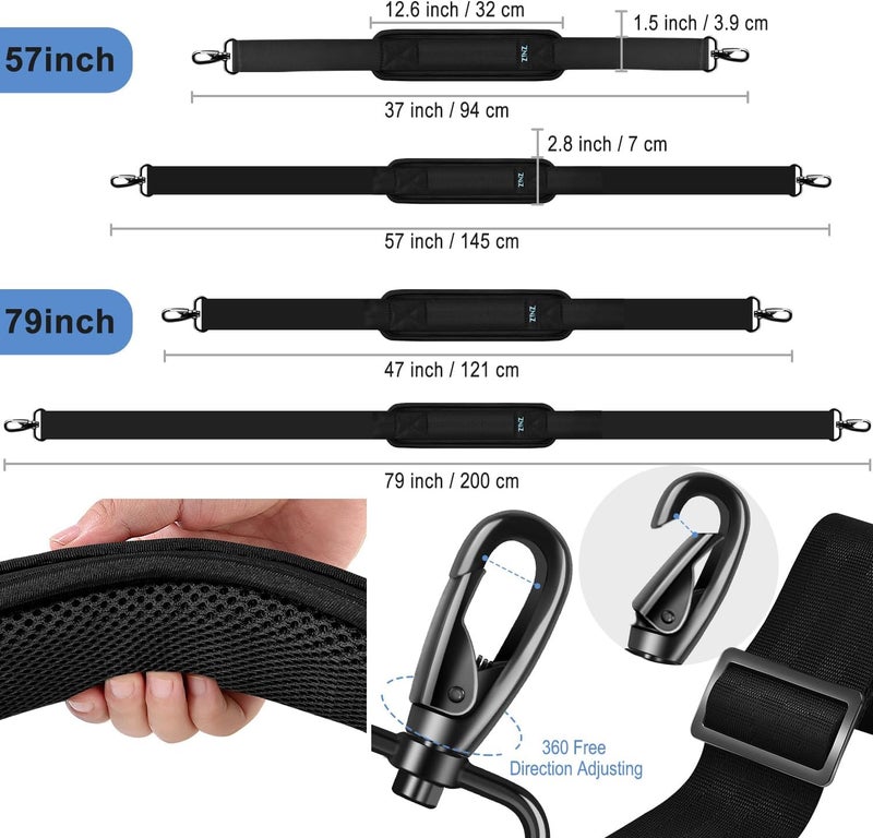 ZINZ Shoulder Strap, 79" Padded Adjustable Shoulder Bag Straps Replacement for Bags with D-Ring - Image 1