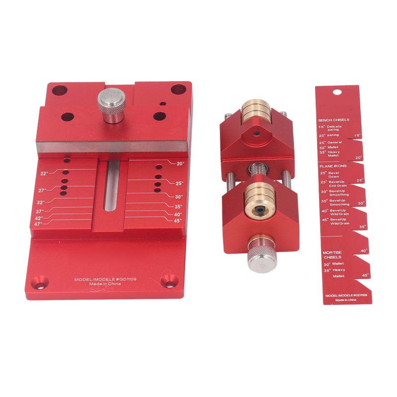 Chisel Sharpening Kit Aluminum Alloy Honing Guide 15 to 45 Degree Angle Fixture and Gauge - Image 4