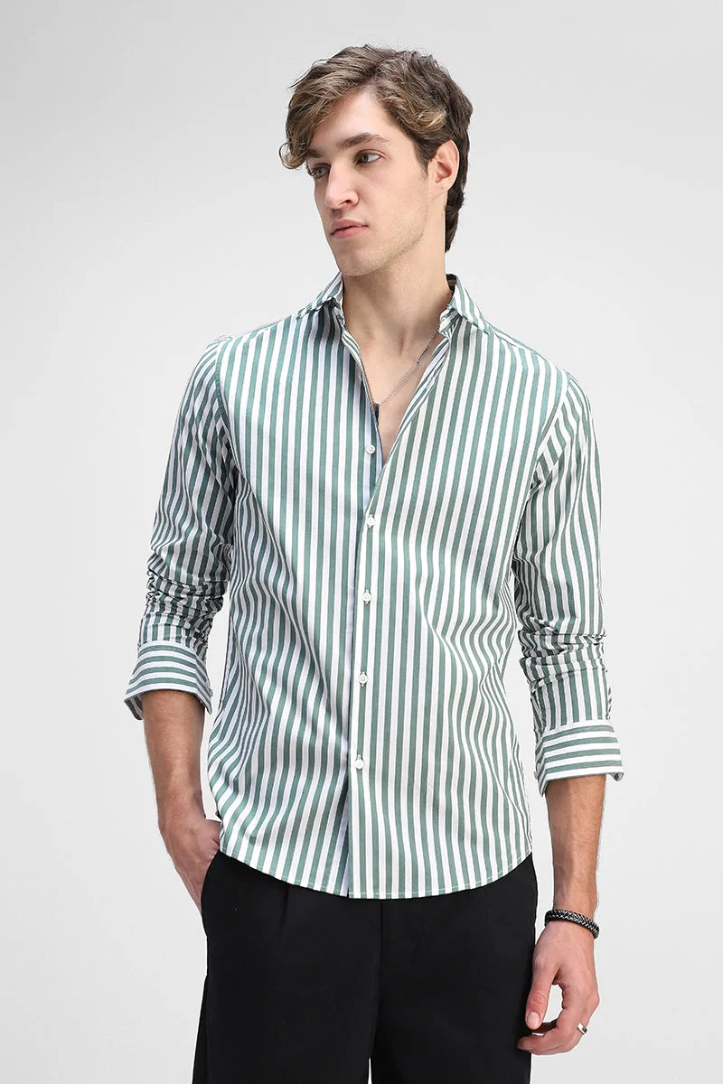 SNITCH Slim Fit Stretch Stripes Shirt