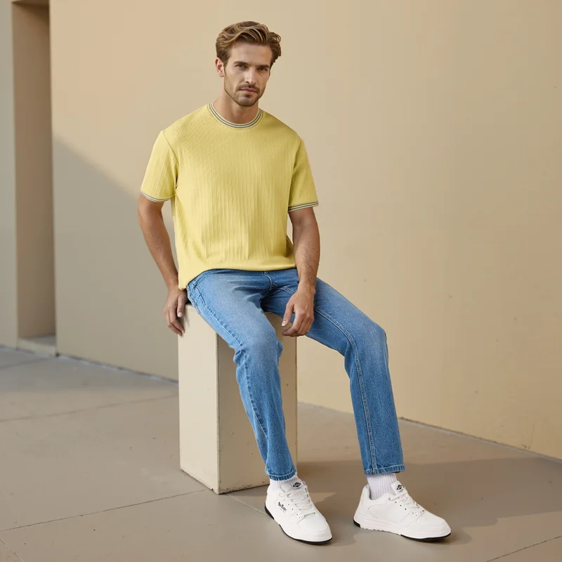 سبلاش فيڤ Ribbed Crew Neck T-shirt