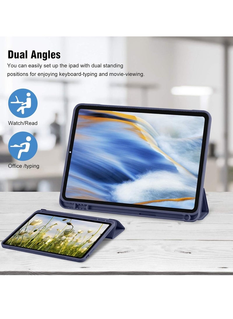 Raxoom iPad 10th Generation Case 2022 with Pencil Holder - Soft TPU Back Protective Smart Trifold Stand Cover for iPad 10.9 Inch (10th Gen), Auto Wake/Sleep - Navy Blue - Image 4