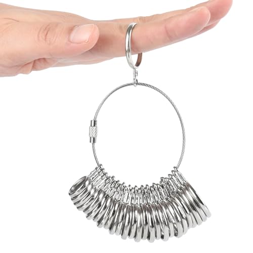 NuLink Ring Sizer Measuring Tool Stainless Steel Finger Rings Gauge 0-13 Sizing Measuring with Half Size 27 Pcs - Image 4