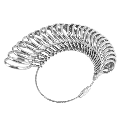 NuLink Ring Sizer Measuring Tool Stainless Steel Finger Rings Gauge 0-13 Sizing Measuring with Half Size 27 Pcs - Image 1
