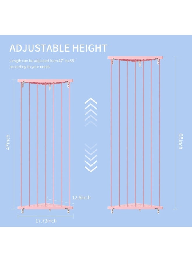 Befayoo Stuffed Animal Storage Shelf Organizer(Patented) - Corner Stuffed Animal Holder Length Adjustable - Wall Plush Storage for Nursery Playroom Bedroom Kids Room (Pink+Light, Standard) - Image 2