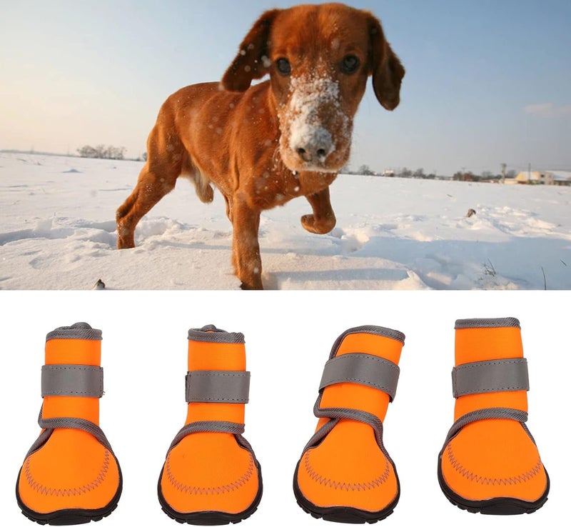 YOSOO 4 Pack Dog Shoes for Puppies Small Dogs Soft Rubber Protection Booties with Reflective Straps for Outdoor Walking Running Hiking (S) - Image 5