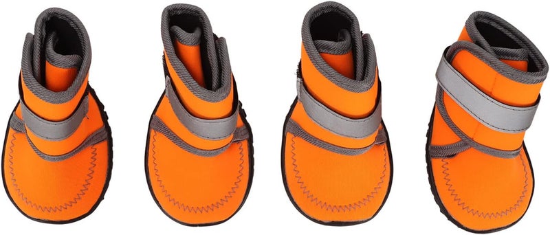 YOSOO 4 Pack Dog Shoes for Puppies Small Dogs Soft Rubber Protection Booties with Reflective Straps for Outdoor Walking Running Hiking (S) - Image 2