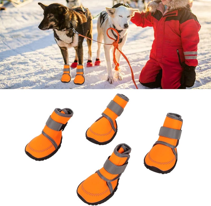 YOSOO 4 Pack Dog Shoes for Puppies Small Dogs Soft Rubber Protection Booties with Reflective Straps for Outdoor Walking Running Hiking (S) - Image 4