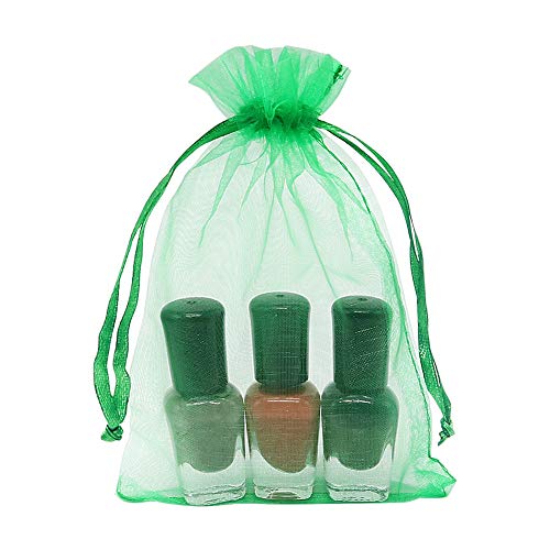 HRX Package 100pcs Organza Drawstring Bags Green, 4 x 6 inch Candy Mesh Gift Bags Jewelry Pouches Small Christmas Sachet - Image 5