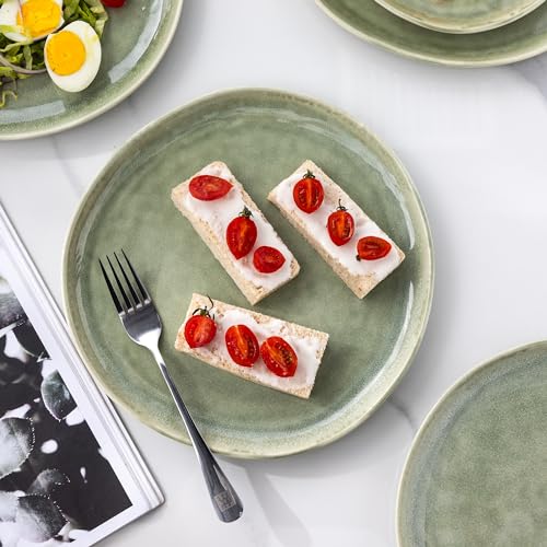 AmorArc Ceramic Plates Set of 6, 8.5 Inch Handmade Reactive Glaze Stoneware Plates set for Dessert, Salad, Appetizer,Dinner Microwave & Dishwasher Safe, Scratch Resistant - Image 4