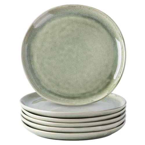 AmorArc Ceramic Plates Set of 6, 8.5 Inch Handmade Reactive Glaze Stoneware Plates set for Dessert, Salad, Appetizer,Dinner Microwave & Dishwasher Safe, Scratch Resistant - Image 1