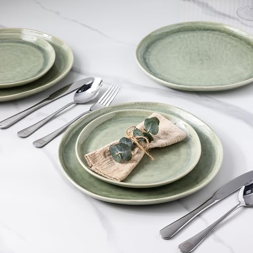 AmorArc Ceramic Plates Set of 6, 8.5 Inch Handmade Reactive Glaze Stoneware Plates set for Dessert, Salad, Appetizer,Dinner Microwave & Dishwasher Safe, Scratch Resistant - Image 3