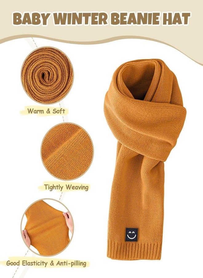 Hispeka Baby Beanie Mittens Scarf Set,Toddler Kids Winter Hat and Thermal Gloves Neck Warmer Set for Girls Boys Camel - Image 3