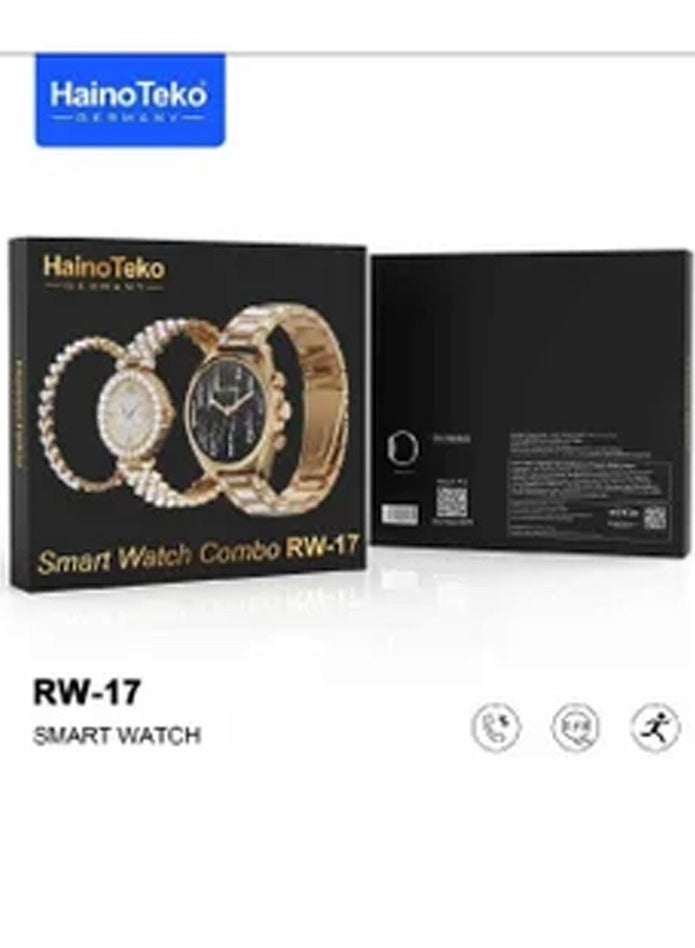 Haino Teko Germany RW 17 Two Round watches Gold Edition with bangles combo for Women's and Girls - Image 3