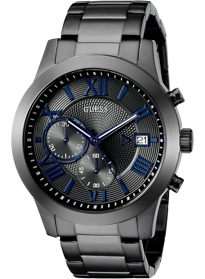 جس ساعة كرونوغراف بسوار من الفولاذ المقاوم للصدأ باللون الرمادي المعدني - Image 1