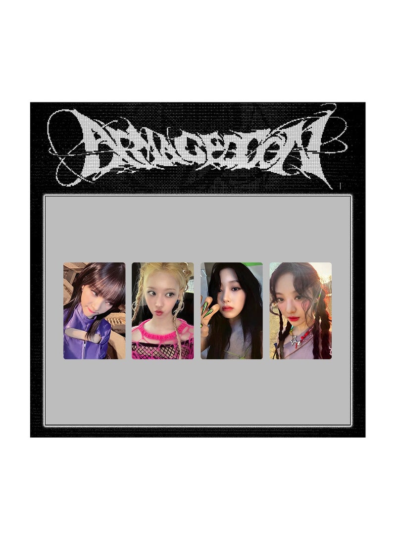 NIBEMINENT 4 قطع بطاقات لومو كيبوب AESPA أرمجدون لهدايا مجموعة المعجبين