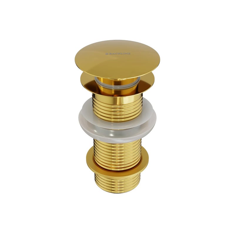 B Backline Brass 5Inch Pop up Waste Coupling for Wash Basin 32 MM Full Thread Waste Coupling For Basin Gold Glossy 5INCH - Image 1