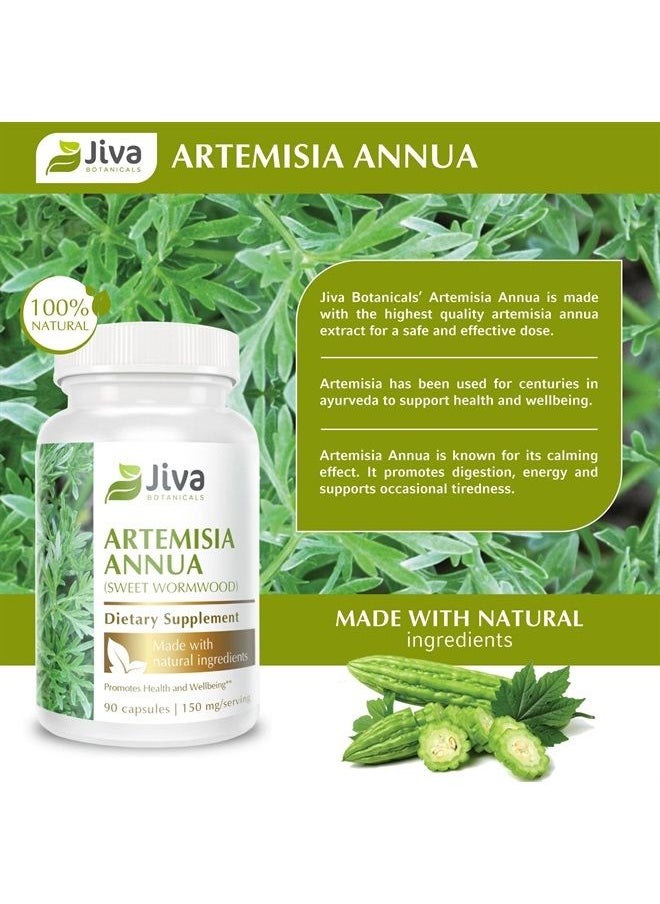 Jiva BOTANICALS - Artemisia Annua Capsules - Sweet Wormwood Capsules - Wormwood Herb Extract from Sweet Wormwood Root - Leverage The Benefits of Wormwood Plant - 90 Capsules - Image 1