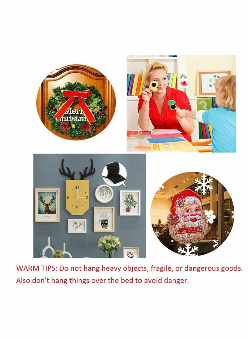 KASTWAVE Round Sticky Back Hook and Loop Fasteners Coins Black Nylon Self Adhesive Dots for Home School Office (12 Pairs) - Image 4