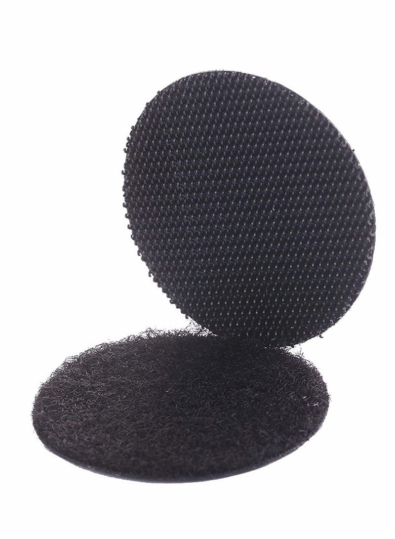 KASTWAVE Round Sticky Back Hook and Loop Fasteners Coins Black Nylon Self Adhesive Dots for Home School Office (12 Pairs) - Image 1