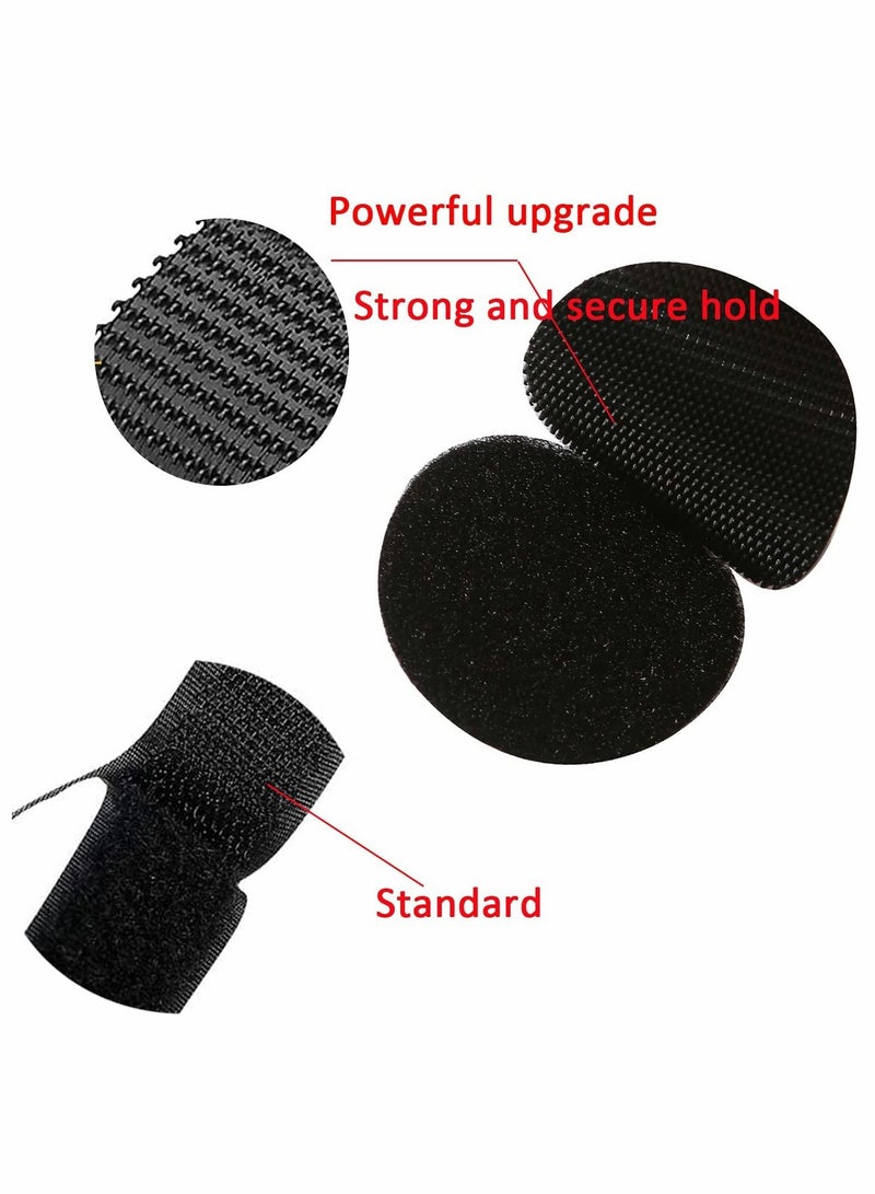 KASTWAVE Round Sticky Back Hook and Loop Fasteners Coins Black Nylon Self Adhesive Dots for Home School Office (12 Pairs) - Image 2