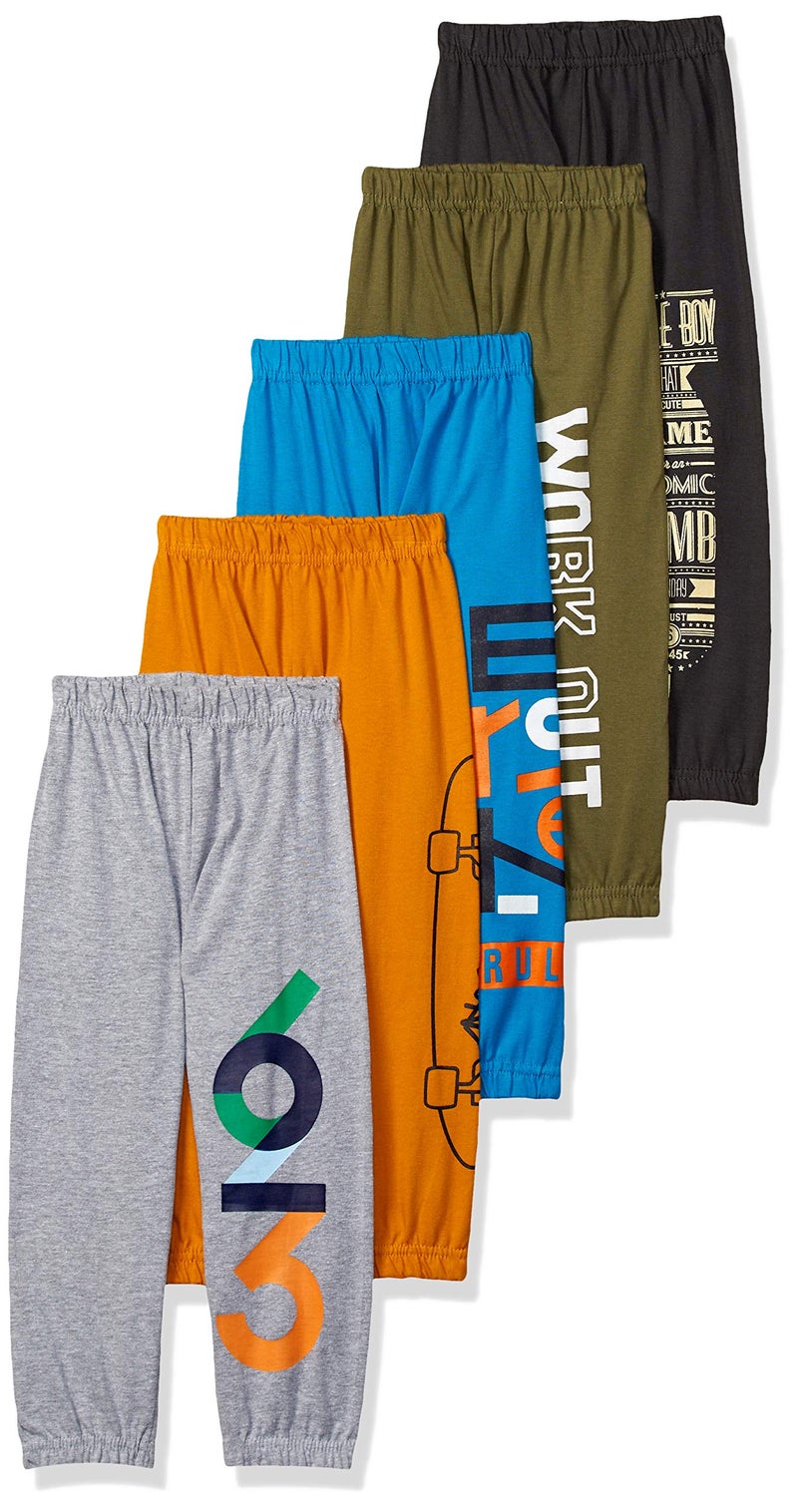 T2F Boy's Regular Fit Printed Cotton Track Pant (Pack of 5) - Image 4