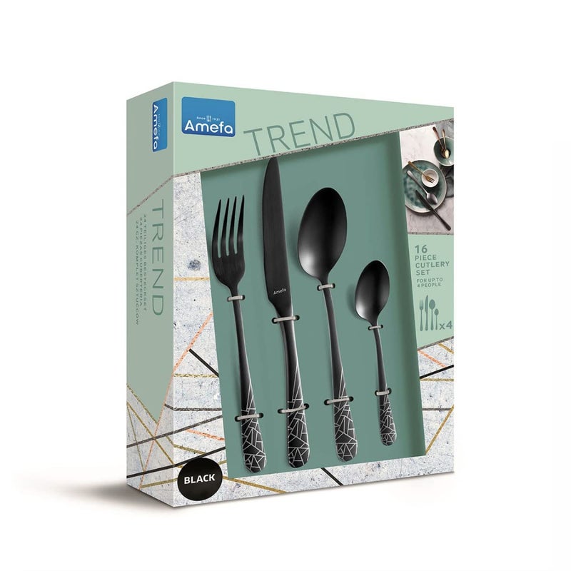 Amefa Austin Food Grade 180 Stainless Steel Premium Cutlery Set 4X Dinner Forks 4X Dinner Spoons 4X Dinner Knives 4X DessertTea Spoons 16 Pieces Silver - Image 3