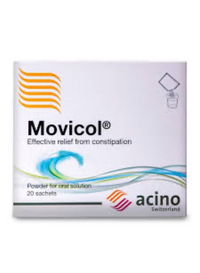 Movicol Powder for Oral Solution, Effective Relief from Constipation, 20 Sachets