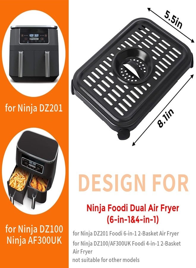oecue Air Fryer Replacement Parts for Ninja Foodi DZ090 6QT DZ201 DZ100 8QT DualZone Air Fryers, 2 PCS Non-Stick Food Grade Air Fryer Accessories Grill Pan Plate Crisper Plate Rack Tray, Dishwasher Safe - Image 2