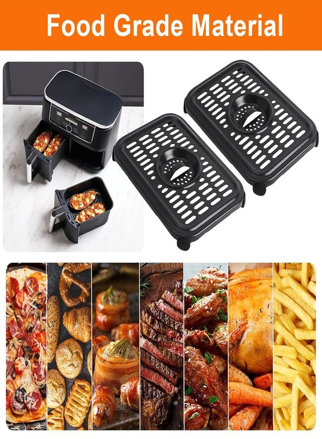 oecue Air Fryer Replacement Parts for Ninja Foodi DZ090 6QT DZ201 DZ100 8QT DualZone Air Fryers, 2 PCS Non-Stick Food Grade Air Fryer Accessories Grill Pan Plate Crisper Plate Rack Tray, Dishwasher Safe - Image 4