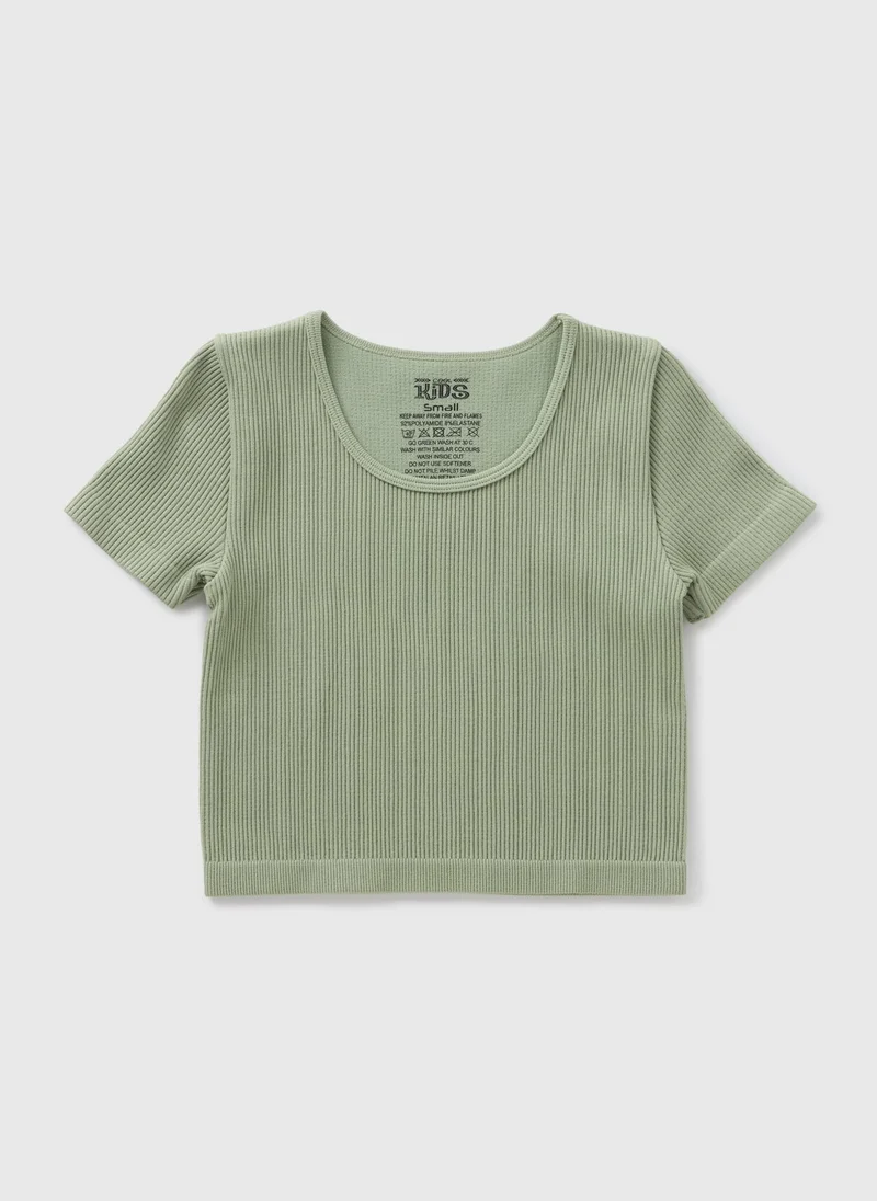 Matalan Girls Green Seamless Top