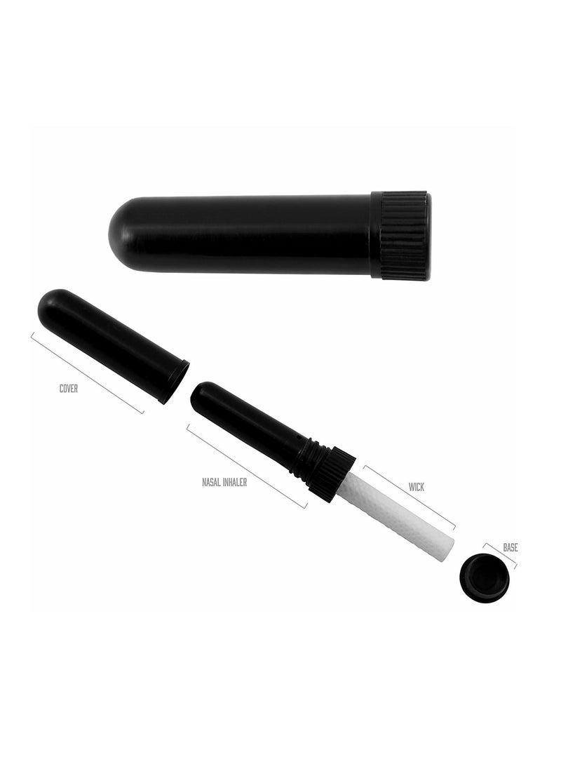 Prasadhak BLACK Empty Inhalers with high quallity blank cotton wicks tubes and cap for Aromatherapy Essential oil Vapor Refill Vicks 25  - Image 3