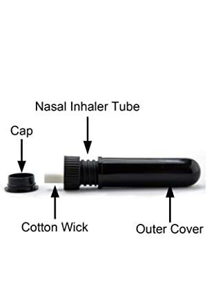 Prasadhak BLACK Empty Inhalers with high quallity blank cotton wicks tubes and cap for Aromatherapy Essential oil Vapor Refill Vicks 25  - Image 5
