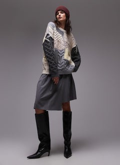 TOPSHOP Knitted Chunky Patchwork Sweaters  - Image 4