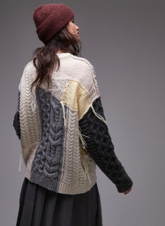 TOPSHOP Knitted Chunky Patchwork Sweaters  - Image 2