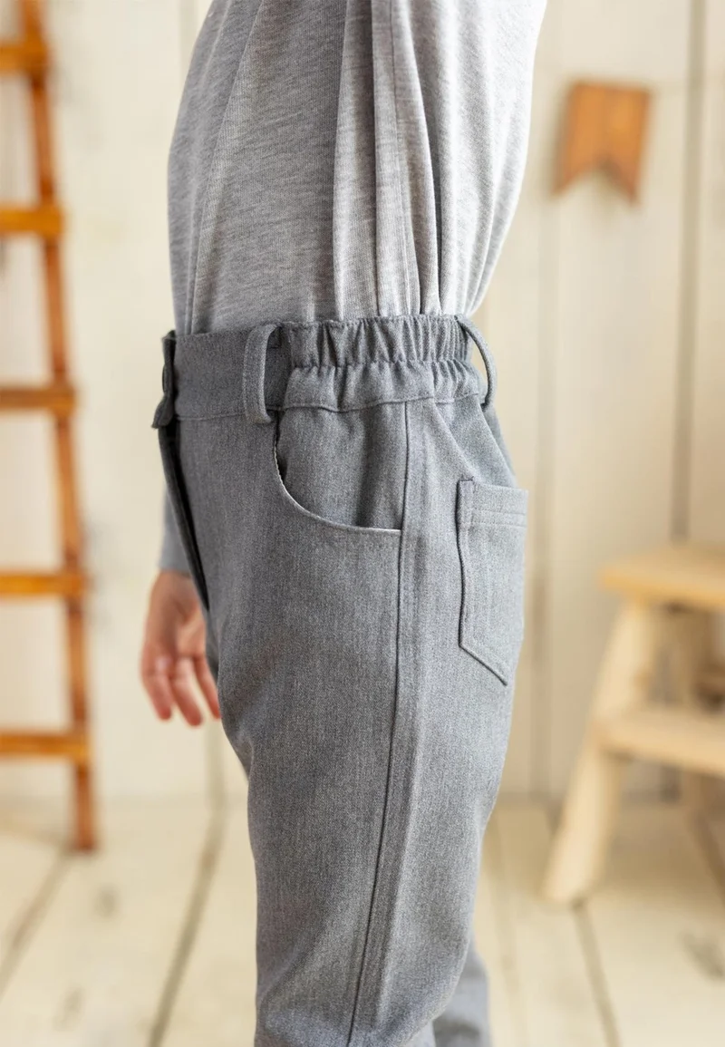 Cigit Lycra Gabardine Trousers Gray