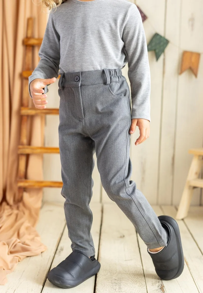 Cigit Lycra Gabardine Trousers Gray