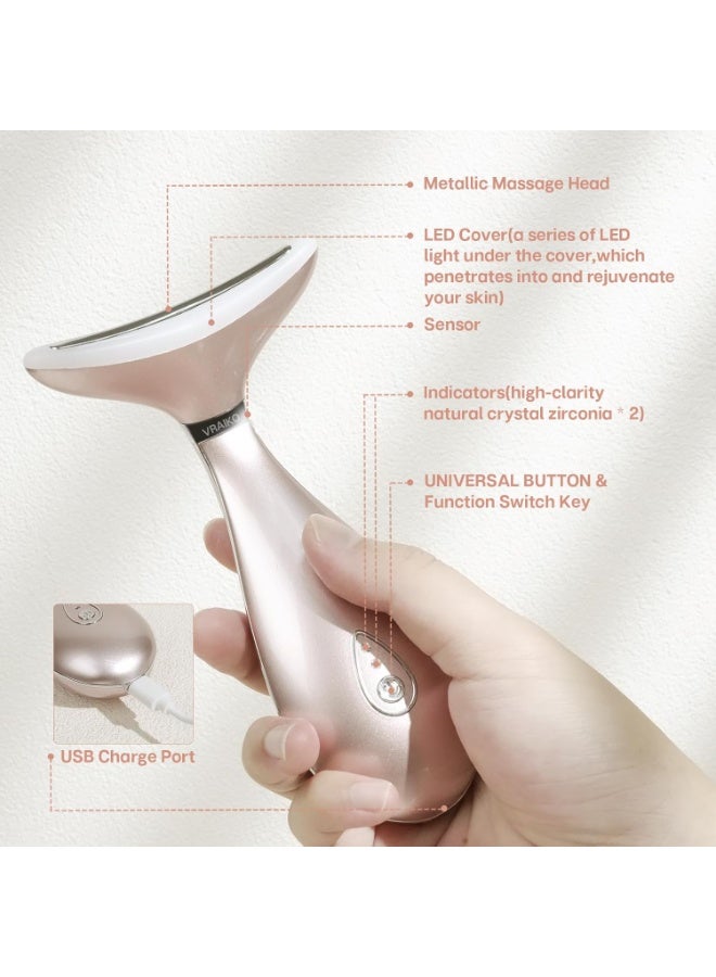 VRAIKO Neck Face Massager, Face Sculpting tool, Skin Rejuvenation Device with Thermal, Triple Action LED and Vibration, for Anti-aging, Lifting and Tightening Sagging Skin - Image 3