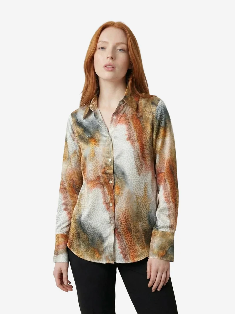 ماي فاشن MY FASHION Abstract Print Buttoned Long Sleeve Shirt