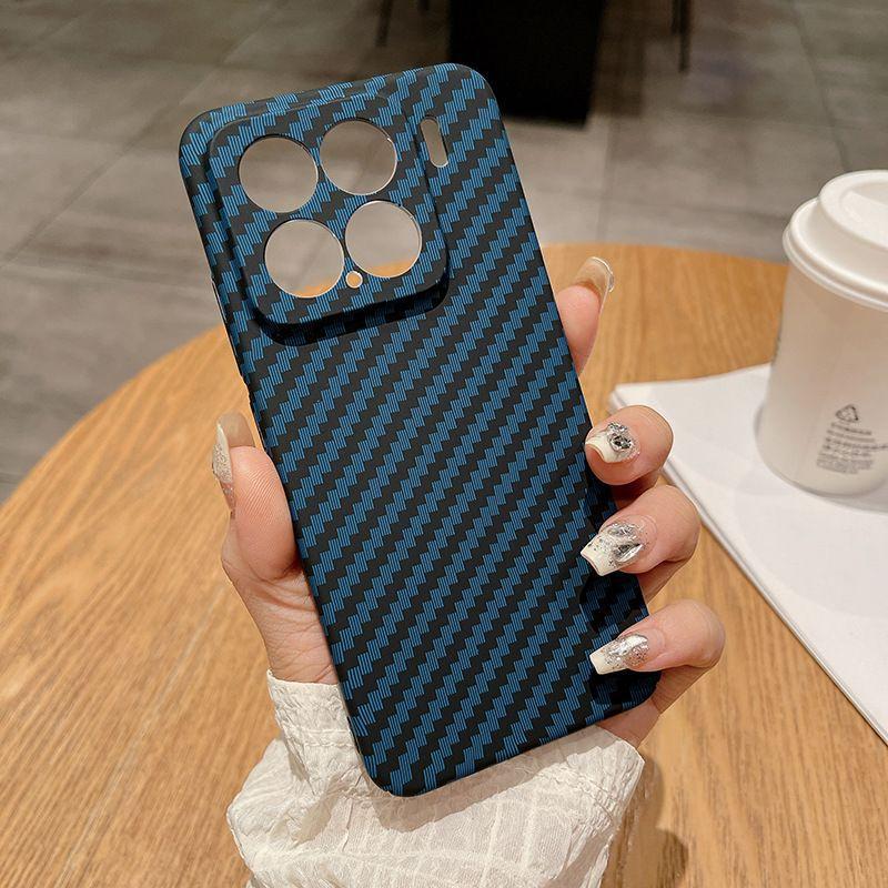 Ultra-Thin Water Transfer Carbon Fiber Texture Hard Phone Case for Xiaomi 15 Pro and Xiaomi 14, Shockproof Full Coverage Cover - Image 1