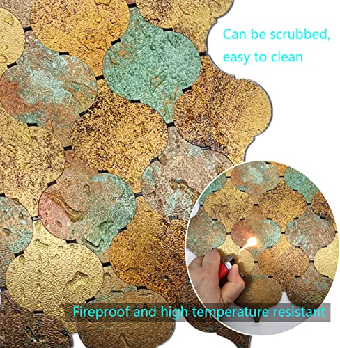 weimeisc 10 Sheets Peel and Stick Backsplash Tile for Kitchen, Self-Adhesive Mosaic Tile, Stick on Bathroom Vanities，Fireplace Décor, Laundry Table (Printing Yellow+Green) - Image 4