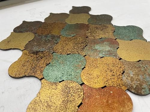 weimeisc 10 Sheets Peel and Stick Backsplash Tile for Kitchen, Self-Adhesive Mosaic Tile, Stick on Bathroom Vanities，Fireplace Décor, Laundry Table (Printing Yellow+Green) - Image 2