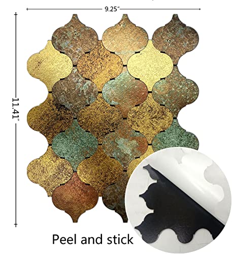 weimeisc 10 Sheets Peel and Stick Backsplash Tile for Kitchen, Self-Adhesive Mosaic Tile, Stick on Bathroom Vanities，Fireplace Décor, Laundry Table (Printing Yellow+Green) - Image 3