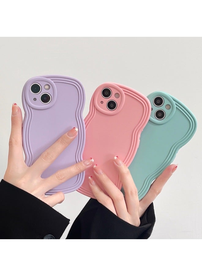 Ins Niche Wind Wave Edge IPhone16/15Pro Max Apple 14/13 Mobile Phone Case Soft Case-Color:KD Oil Injection Wavy Edge Orange-Applicable Model:14pro (without Packaging)