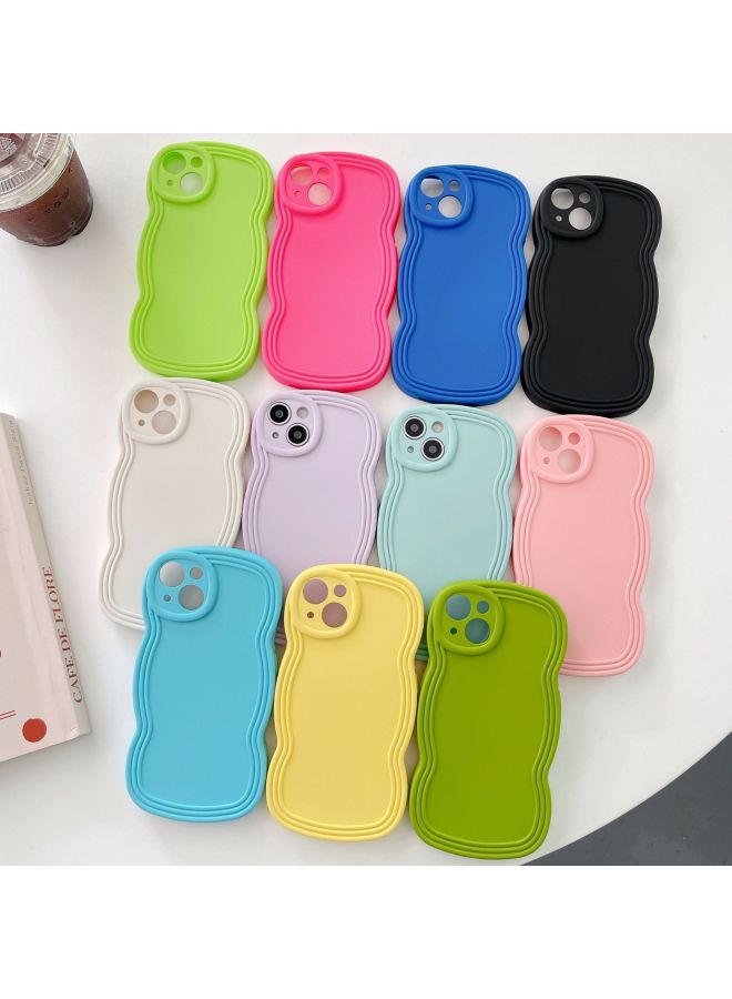 Ins Niche Wind Wave Edge IPhone16/15Pro Max Apple 14/13 Mobile Phone Case Soft Case-Color:KD Oil Injection Wavy Edge Orange-Applicable Model:14pro (without Packaging)