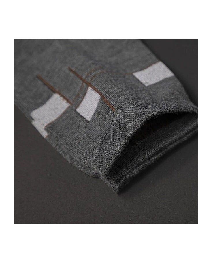 Unisex Crew Socks – 4 Pairs Cotton Blend Breathable Casual Socks for Men & Women – Geometric Design Everyday Comfort Fit  - Image 3