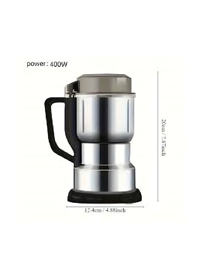 Electric stainless steel spice and coffee grinder with handle, 250 watts, 400 g, large size, multi-functional, with one year warranty - pzsku/ZB07F2BBD9A9C01A4FEE0Z/45/_/1730383027/75b3055d-d94b-4fa4-9dd4-b361a37cfd80